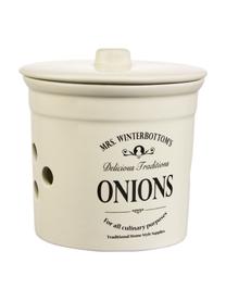 Aufbewahrungsdose Mrs Winterbottoms Onions, Steingut, Cremeweiß, Schwarz, Ø 17 x H 18 cm