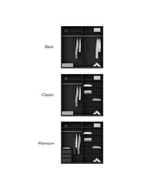Armario modular Simone, 4 puertas (200 cm), diferentes variantes, Estructura: aglomerado con certificad, Aspecto madera de nogal, negro, Interior Classic (Al 200 cm)