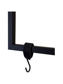 Háčky na kabáty S-HAKEN, 3 ks, Kůže, práškově lakovaná ocel, Černá, Š 5 cm, V 10 cm