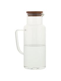 Karafka ze szkła z bambusową pokrywką Jarro, 1 l, Transparentny, W 23 cm, 1 l