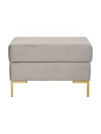 Tabouret de canapé en velours avec coffre Luna, Velours beige, larg. 77 x haut. 49 cm