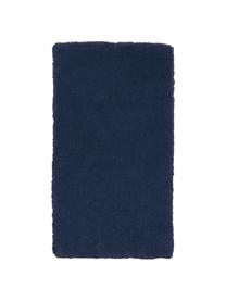 Tapis moelleux à poils longs bleu foncé Leighton, Bleu foncé, larg. 80 x long. 150 cm (taille XS)