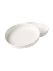 Piatto fondo in porcellana Nessa 2 pz, Porcellana a pasta dura di alta qualità, Bianco, Ø 21 cm