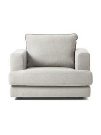 Fauteuil Tribeca, Bekleding: 100% polyester Met 23.000, Frame: massief grenenhout, Poten: massief gelakt beukenhout, Geweven stof beigegrijs, B 110 x H 96 cm