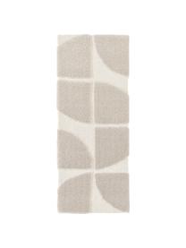 Alfombra corredor de pelo largo texturizada Jade, Parte superior: microfibra (100% poliéste, Beige, blanco crema, An 80 x L 200 cm