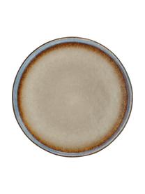Assiettes plates faites main Nomimono, 2 pièces, Grès cérame, Tons gris, beiges et bleus, Ø 27 cm