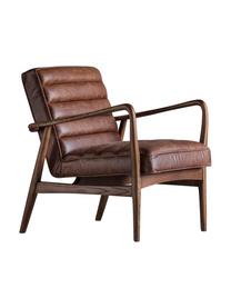 Fauteuil lounge en cuir Datsun, Brun, larg. 70 x prof. 74 cm