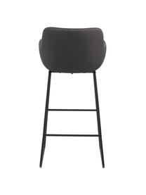 Taburetes altos Lisa, 2 uds., Tapizado: poliéster, Estructura: metal, pintura en polvo, Gris oscuro, negro, An 52 x Al 100 cm