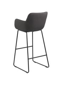 Krzesło barowe Lisa, 2 szt., Tapicerka: poliester, Stelaż: metal malowany proszkowo, Ciemny szary, czarny, S 52 x W 100 cm