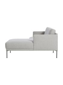 Sofá rinconera pequeño Fluente, Tapizado: 100% poliéster Alta resis, Estructura: madera de pino maciza con, Patas: metal con pintura en polv, Tejido gris claro, An 198 x F 152 cm, chaise longue derecha