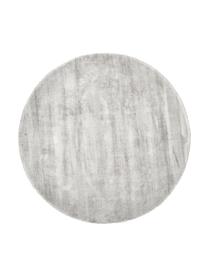 Alfombra redonda artesanal de viscosa Jane, Parte superior: 100% viscosa, Reverso: 100% algodón, Greige, Ø 300 cm (Tamaño XL)