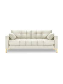 Sofá de terciopelo Mamaia (2 plazas), Tapizado: 100% terciopelo de poliés, Estructura: madera de pino maciza, ag, Patas: metal revestido, Terciopelo beige claro, An 152 x F 92 cm