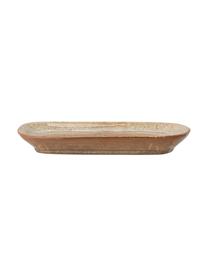 Handgemachte Steingut-Servierplatten Willow, L 14 x B 10 cm, 2er-Set., Steingut, Brauntöne, 10 x 14 cm