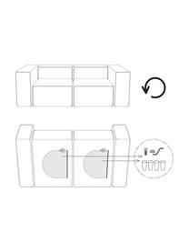 Sofá modular Lennon (4 plazas), Tapizado: 100% poliéster Alta resis, Estructura: madera de pino maciza, ma, Patas: plástico, Tejido gris claro, An 327 x F 119 cm