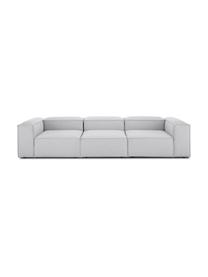 Sofa modułowa Lennon (4-osobowa), Tapicerka: poliester Dzięki tkaninie, Stelaż: lite drewno sosnowe z cer, Nogi: tworzywo sztuczne Materia, Jasnoszara tkanina, S 327 x G 119 cm