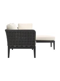 Garten-Lounge-Ecksofa Caline, Bezug: 100 % Polyester Der hochw, Gestell: Aluminium, Off White, Anthrazit, B 149 x T 77 cm, Eckteil rechts