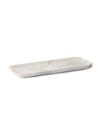 Piatto da portata Tina, Marmo, Bianco marmorizzato, Larg. 12 x Prof. 30 cm