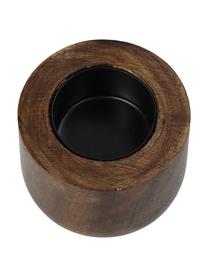Waxinelichthouder licht van hout, Houtkleurig, Donkere hout, Ø 7 x H 5 cm