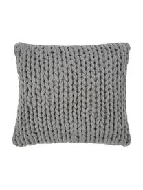 Housse de coussin grosse maille Chunky Adyna, Gris clair