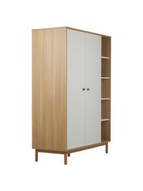 Szafa z otwartym regałem Nathan, 2-drzwiowa, Korpus: płyta pilśniowa średniej , Drewno naturalne, biały powlekany, S 133 x W 186 cm