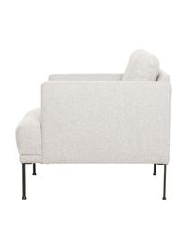 Sessel Fluente mit Metall-Beinen, Bezug: 80% Polyester, 20% Ramie , Gestell: Massives Kiefernholz, FSC, Beine: Metall, pulverbeschichtet, Webstoff Beige, B 74 x T 85 cm
