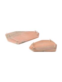 Marmor-Servierplatte Han, Tablett: Marmor, Griffe: Metall, Terrakotta, marmoriert, B 27 x L 38 cm