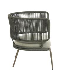 Fotel ogrodowy z plecionym sznurkiem Nadin, Stelaż: metal ocynkowany i lakier, Tapicerka: poliester, Szarozielony, S 74 x G 65 cm