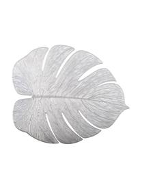 Kunststoffen placemats Leaf, 2 stuks, Kunstvezels, Zilverkleurig, B 40 x L 33 cm