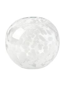 Mundgeblasene Vase Leopard mit Tupfen-Muster, Glas, mundgeblasen, Transparent, Weiß, Ø 20 x H 18 cm