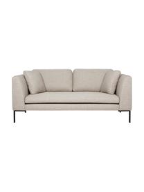 Sofa z metalowymi nogami Emma (3-osobowa), Tapicerka: poliester Dzięki tkaninie, Stelaż: lite drewno sosnowe z cer, Nogi: metal malowany proszkowo, Beżowa tkanina, S 194 x G 100 cm