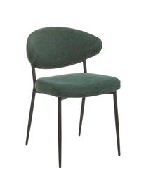 Krzesło tapicerowane Adele, 2 szt., Stelaż: metal malowany proszkowo, Ciemnozielona tkanina, S 54 x G 57 cm