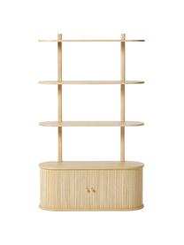 Wandregal Calary mit geriffelter Front, Korpus: Mitteldichte Holzfaserpla, Eichenholz, B 90 x H 152 cm