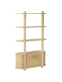 Wandregal Calary mit geriffelter Front, Korpus: Mitteldichte Holzfaserpla, Eichenholz, B 90 x H 152 cm