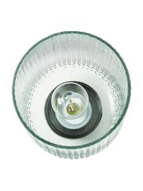 Kleine Mobile LED-Tischlampe Pretty Glamour mit Timerfunktion, Glas, Metall, Türkis, Goldfarben, Ø 19 x H 26 cm