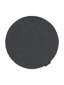 Galettes de chaise rondes en feutre Avaro, 4 pièces, Gris foncé, Ø 35 x haut. 1 cm