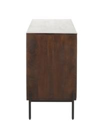 Sideboard Vienna mit Wiener Geflecht, Korpus: Massives Mangoholz, Füße: Metall, pulverbeschichtet, Mangoholz, B 165 x H 78 cm