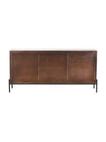 Sideboard Vienna mit Wiener Geflecht, Korpus: Massives Mangoholz, Füße: Metall, pulverbeschichtet, Mangoholz, B 165 x H 78 cm