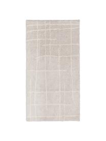 Flauschiger Hochflor-Teppich Amelie, handgetuftet, Flor: 100 % Polyester, Beige, Cremeweiß, B 80 x L 150 cm (Größe XS)