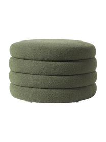 XL Bouclé-Hocker Alto mit Stauraum, Bezug: Bouclé (100 % Polyester) , Gestell: Massives Kiefernholz, Spe, Bouclé Grün, Ø 69 x H 44 cm