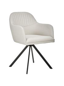 Čalúnená otočná stolička s opierkami Lola, Krémovobiela, nohy čierna, Š 53 x H 55 cm