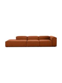 Diván modular grande Lennon, Tapizado: poliéster Alta resistenci, Estructura: madera de pino maciza, ma, Patas: plástico, Tejido terracota, An 357 x F 119 cm, respaldo izquierdo