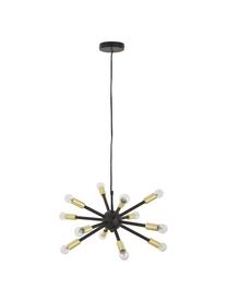 Lampada a sospensione Spike-Gold, Baldacchino: metallo rivestito, Paralume: metallo verniciato a polv, Nero, dorato, Ø 50 cm