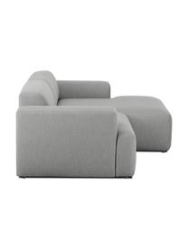 Hoekbank Melva (3-zits), Bekleding: 100% polyester De slijtva, Frame: massief grenenhout, FSC-g, Poten: kunststof, Geweven stof grijs, B 239 x D 143 cm, hoekdeel rechts