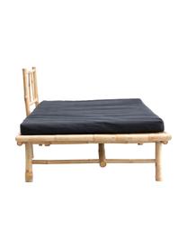 Tapicerowane łóżko dzienne z drewna bambusowego Mandisa, Korpus: drewno bambusowe, natural, Tapicerka: poliester, Drewno bambusowe, czarny, S 215 x G 100 cm