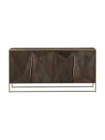 Sideboard Harry mit Türen aus massivem Mangoholz, Korpus: Massives Mangoholz, lacki, Mangoholz, Goldfarben, B 175 x H 85 cm