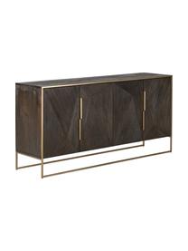 Sideboard Harry mit Türen aus massivem Mangoholz, Korpus: Massives Mangoholz, lacki, Mangoholz, Goldfarben, B 175 x H 85 cm