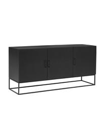 Sideboard Lyle mit Türen aus massivem Mangoholz, Korpus: Massives Mangoholz, lacki, Schwarz, B 150 x H 72 cm