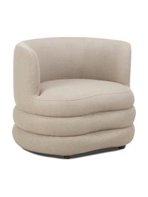 Designer bouclé fauteuil Solomon in lichtgrijs, Bekleding: 100% polyester, Frame: massief sparrenhout, FSC-, Poten: kunststof, Bouclé lichtgrijs, B 95 x D 80 cm