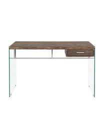 Escritorio Roble, Estructura: tablero de fibras de dens, Patas: vidrio, Madera, transparente, An 122 x Al 76 cm