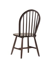 Krzesło z drewna w stylu windsor Megan, 2 szt., Drewno kauczukowe lakierowane, Ciemne drewno naturalne, S 46 x G 51 cm